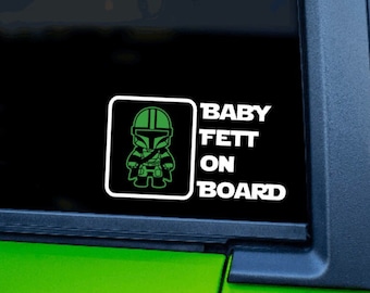 Little Jedi On Board Decal | Vehicle Sticker | Star Wars Inspired | Baby On Board | Boba Fett  | Car Sticker | Star Wars Sticker | Baby Fett