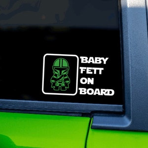 Little Jedi On Board Decal | Vehicle Sticker | Star Wars Inspired | Baby On Board | Boba Fett  | Car Sticker | Star Wars Sticker | Baby Fett