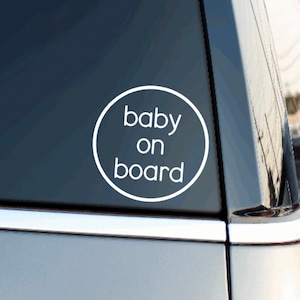 Naklejka na samochód Baby On Board | Naklejka Baby On Board | Prosta naklejka na samochód | Naklejka Child On Board | Zwykła | Minimalistyczna