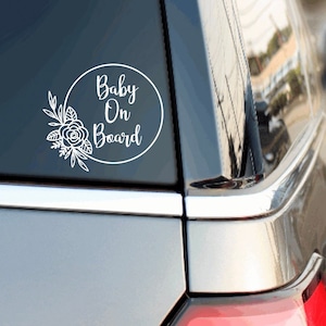 Bloemenbaby aan boord | Autosticker | Eenvoudige baby aan boord sticker | Mooie autosticker | Bloem