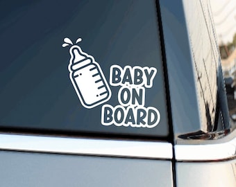 Baby On Board Car Decal | Baby On Board Sticker | Simple Car Sticker | Child On Board Sticker | Baby Bottle | Bottle Decal | Newborn Gift