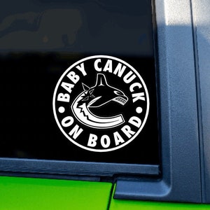 Niestandardowa naklejka Hockey Team Baby On Board | Baby Canuck On Board | Naklejka Baby On Board | Naklejka Canucks Fan | Hockey Baby Fan On Board
