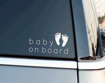 Baby On Board Car Decal | Baby On Board Sticker | Simple Car Sticker | Child On Board Sticker | Baby feet Decal