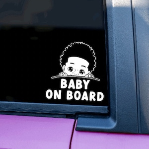 Naklejka na samochód Baby On Board | Naklejka na samochód Baby On Board | Naklejka na samochód Afro | Naklejka na samochód Child On Board | Naklejka na samochód Afro Baby | Naklejka na dziecko African Baby | Baby On Board