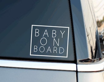 Baby On Board Car Decal | Baby On Board Sticker | Simple Car Sticker | Child On Board Sticker | Plain | Minimalist Mama Baby Car Decal