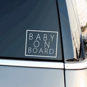 Baby On Board Car Decal | Baby On Board Sticker | Simple Car Sticker | Child On Board Sticker | Plain | Minimalist Mama Baby Car Decal