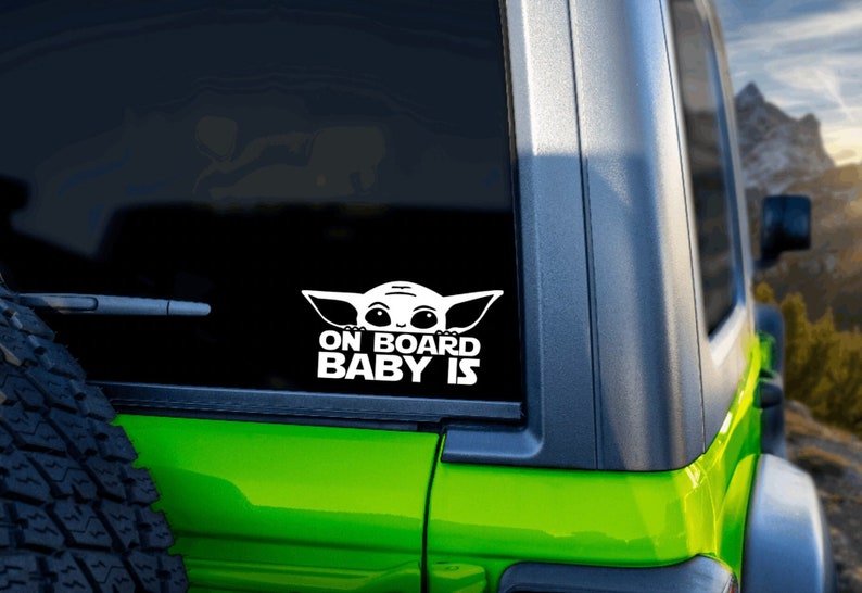 baby Yoda grogu baby Yoda on board Star Wars Mandalorian The Mandalorian on board baby decal car decal newborn