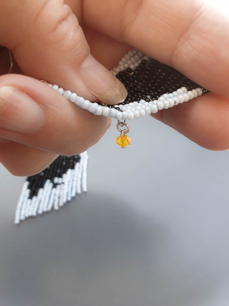 Witchy Raven Earrings Beaded. Crow Earrings. Teacher Earrings. Etsy