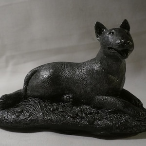 Post-MarvArt Antiqued-Grey Figurine - Bull Terrier, Full-Base Version (1 of 1, 2020)