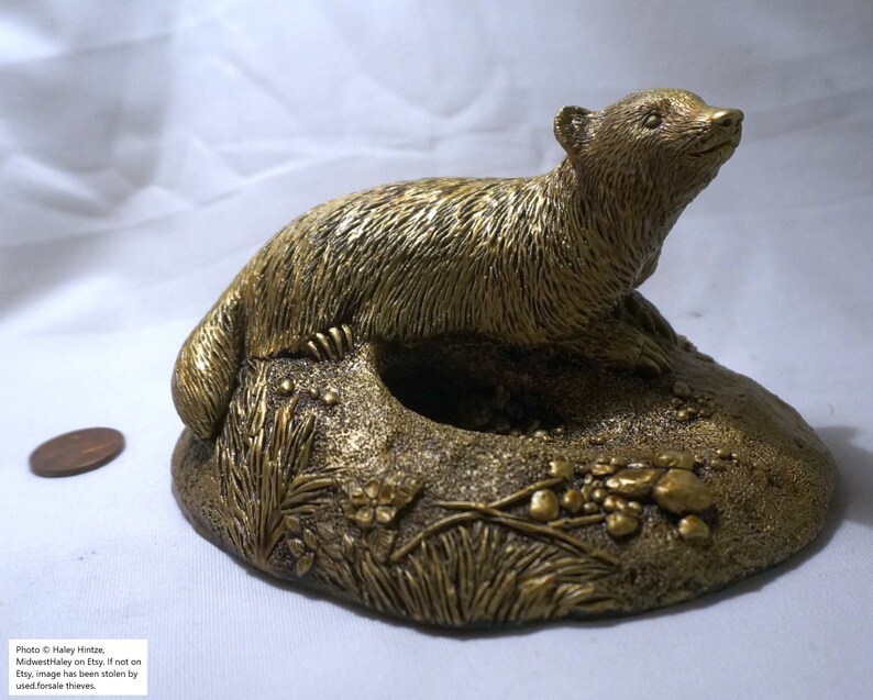 Badger 1 of 1 2021 Post-MarvArt Antiqued-Brass Figurine