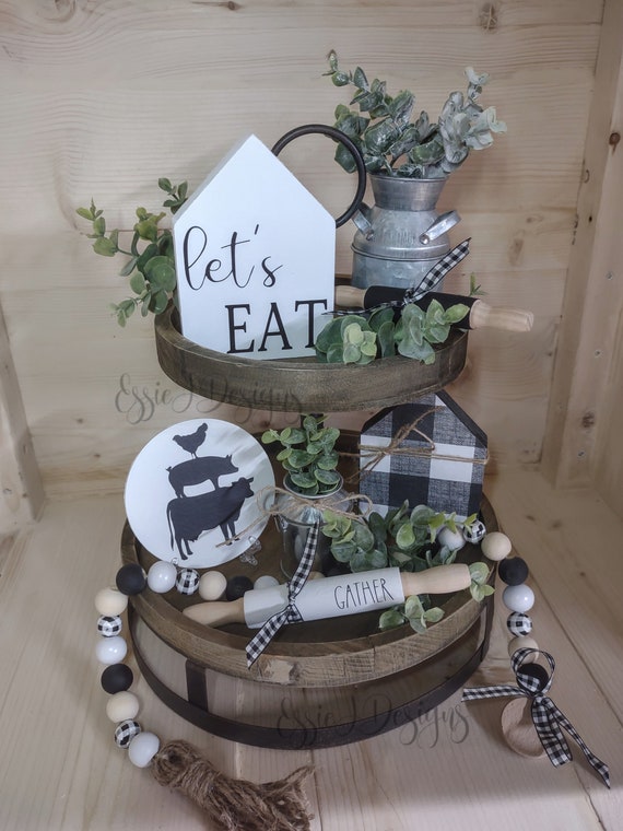 Tier Tray Decor Tray Decor Bundle Farmhouse Tier Tray Etsy