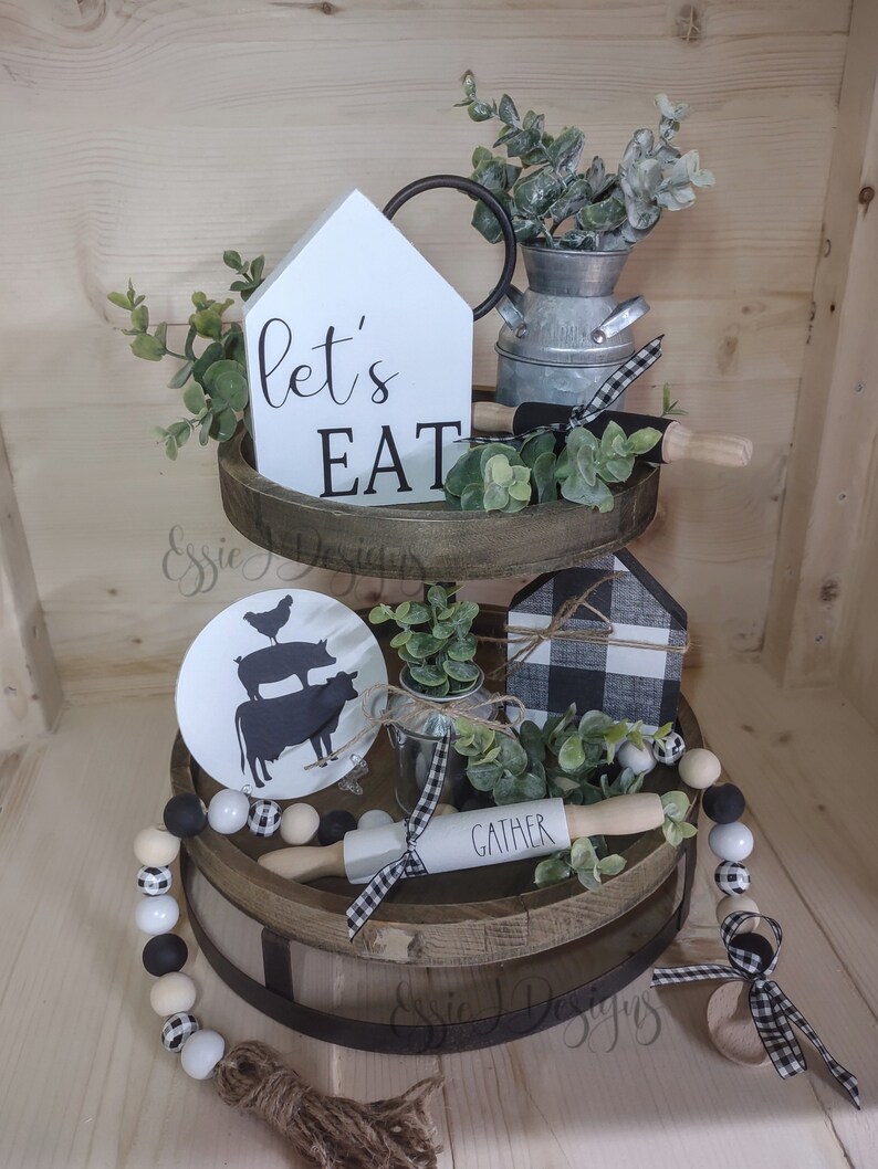 Tier Tray Decor Tray Decor Bundle Farmhouse Tier Tray Etsy