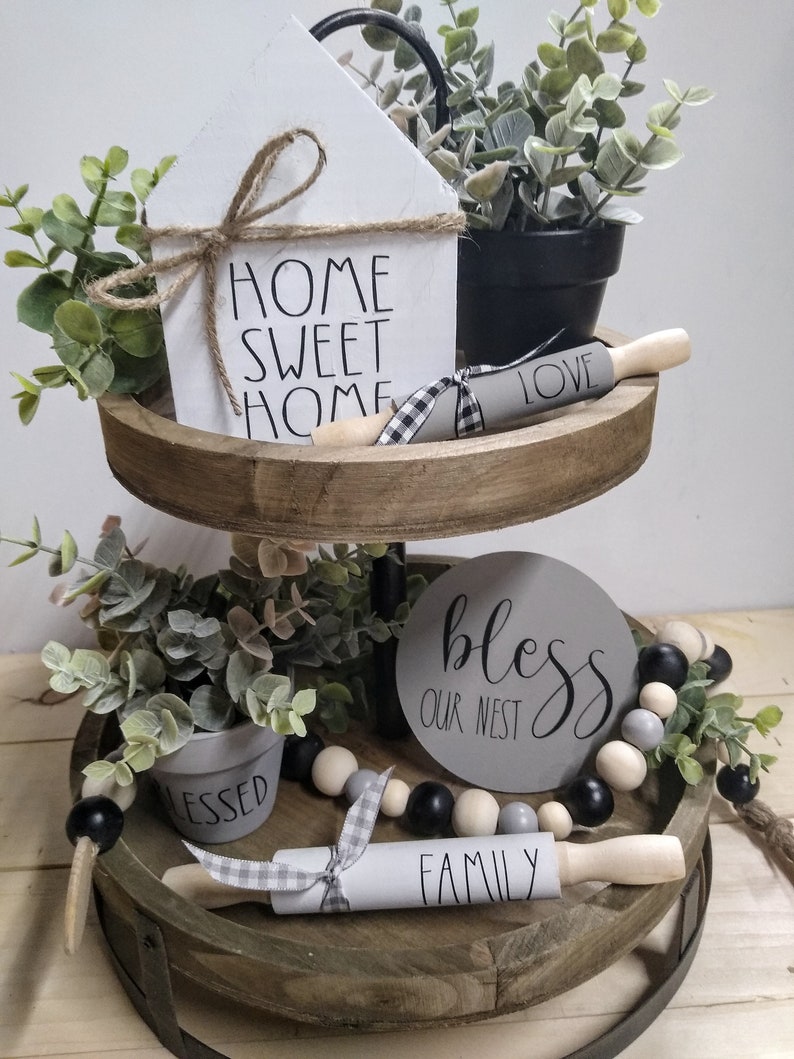 Tier Tray Decor Bundle Tier Tray Decor Farmhouse Mini Etsy