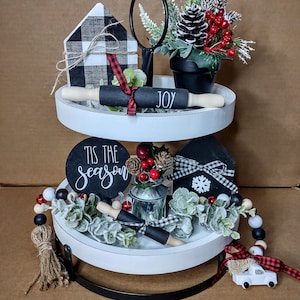 Christmas tiered tray decor - tiered tray decor bundle - winter tiered tray decor - tier tray decor