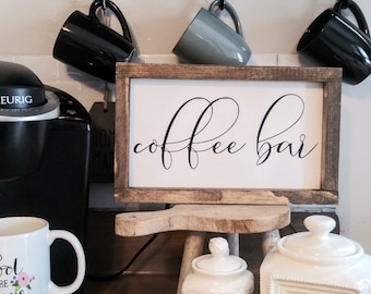 Coffee bar sign - coffe sign - wood coffee sign - coffee station sign - housewarming gift