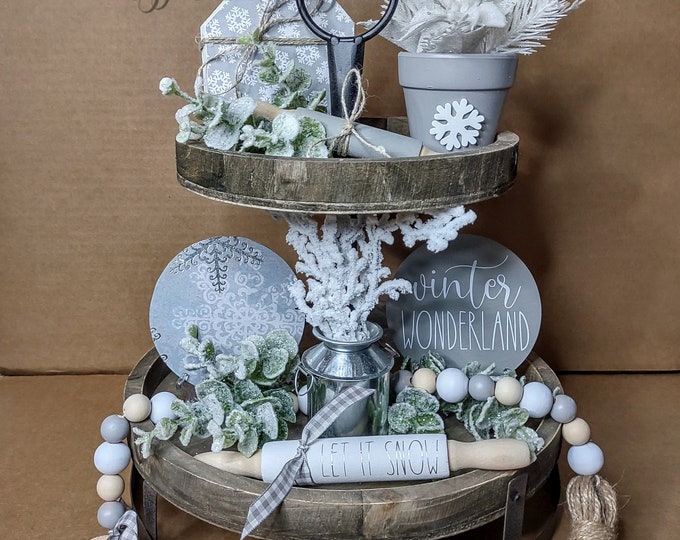 Winter Tiered Tray Decor Tiered Tray Decor Bundle Tier Tray Decor