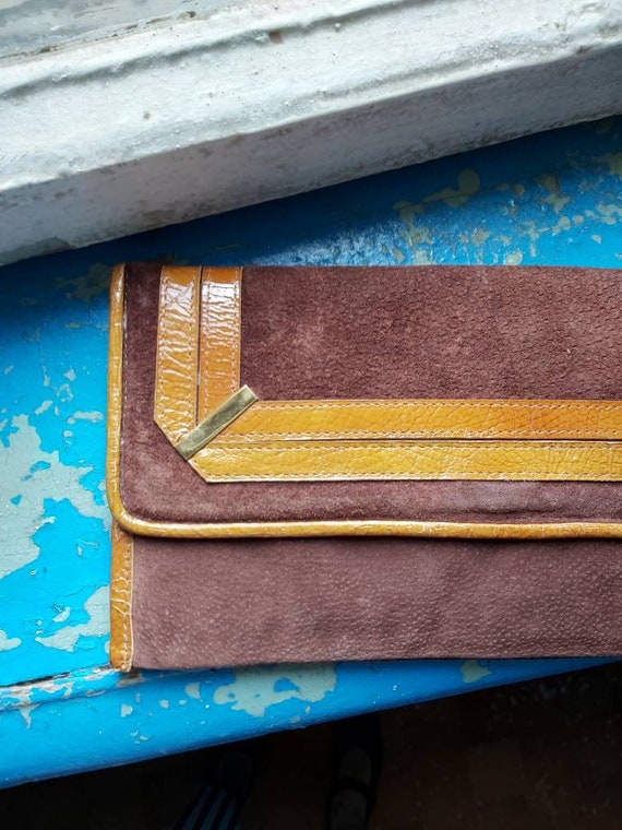 70s elegant leather clutch - image 5