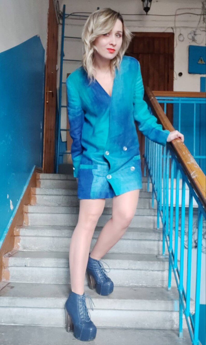 Acid wash cool blazer