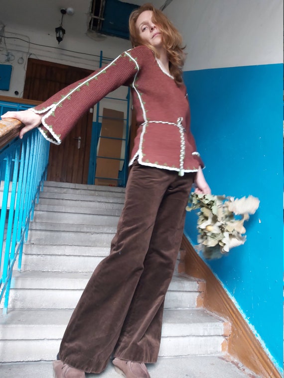 Velour 70s flared trousers