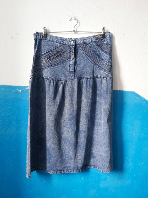 Acid wash denim skirt