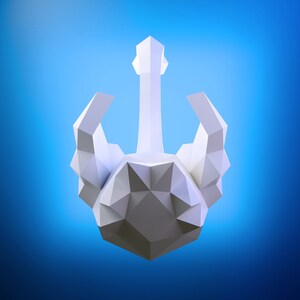 Papercraft Swan / Swan, DIY PDF, DXF, Low Poly, 3d, origami, Pepakura, Paper Model, 3D bild 4
