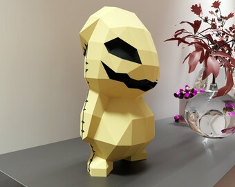papercraft Oogie Boogie chibi, formato Pdf, SVG e DXF compatibile con cricut e cameo, modello digitale, origami di carta 3D