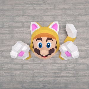 Papercraft mario,  wall model ,templates in digital format Pdf, Dxf and Svg, , Decoration, Low Poly, origami, PDF kit, Pepakura, Paper
