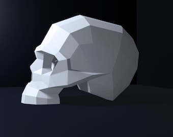 Papercraft Skull Template, Calavera, cranio, Paper, Halloween DIY PDF, FDX, Svg Low Poly, origami, Pepakura Day of the dead, Paper Model, 3D