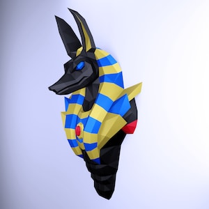 Papercraft Anubis| Egyptian god | PDF, DXF format. DIY KIT Template, Decoration, Low Poly, origami, Pepakura, Paper Sculpture, cameo
