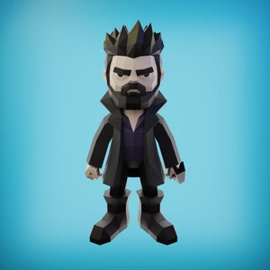Papercraft Butcher, the boys, DIY PDF, DXF, Low Poly, origami, Pepakura, Paper Model, 3D, cameo, pepakura,