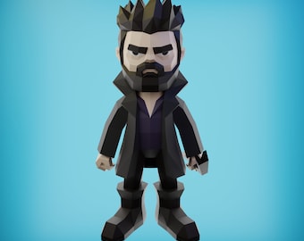 Papercraft Butcher, i ragazzi, PDF fai da te, DXF, Low Poly, origami, Pepakura, modello di carta, 3D, cameo, pepakura,