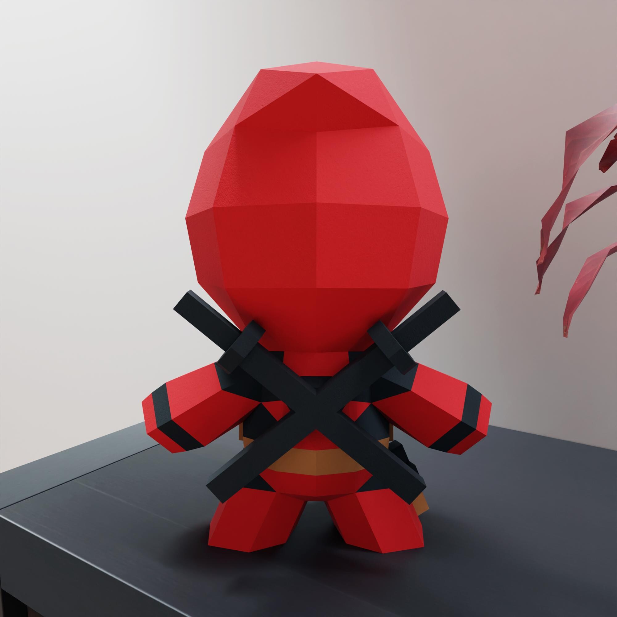 Papercraft Template Deadpool, Format Pdf, SVG and DXF Format Compatible ...