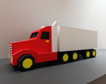 camion di carta, koopa, formato Pdf, SVG, DXF e PDO compatibile con cricut e cameo, modello digitale, 3D, carta, pepakura, rimorchio