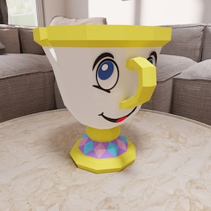 Papercraft Chip and Mrs Potts, Templates in Digital Format Pdf, Dxf and ...