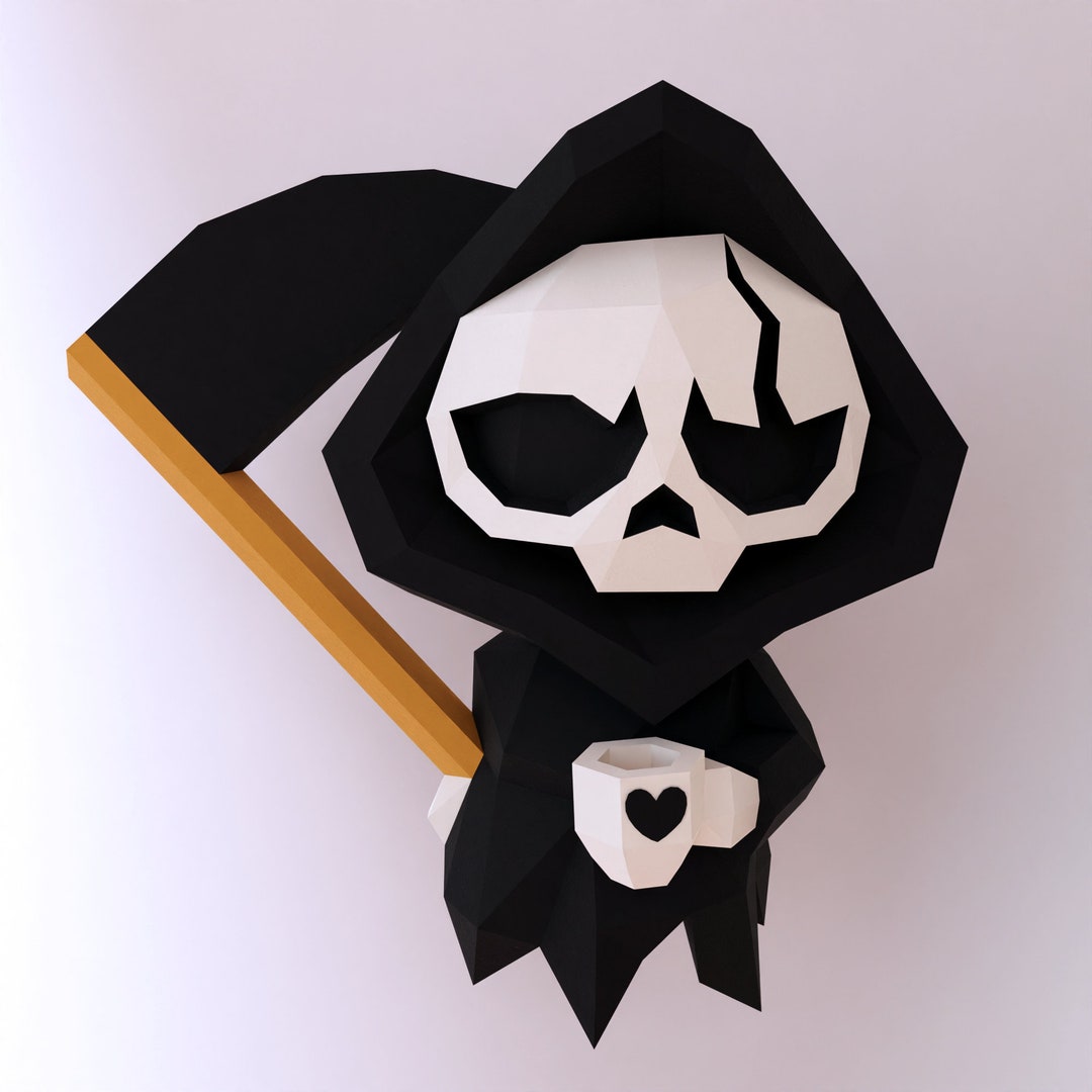 Papercraft Death With Coffee, Format Pdf, SVG and DXF Format Compatible ...