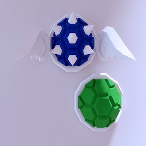 guscio di tartaruga papercraft, koopa, formato Pdf, SVG, DXF e PDO compatibile con cricut e cameo, modello digitale, 3D, carta, origami pepakura