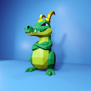 papercraft Alligator | crocodile | DIY KIT Template, super hero, Thor, Decoration, Low Poly, origami, Pepakura, Crocodile