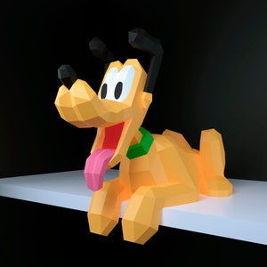 Papercraft dog template, DIY PDF, FDX, Low Poly, origami, Pepakura, Paper Model, 3D, cameo, cricut, mickey