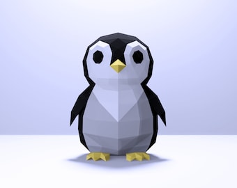 Papercraft  baby penguin | Bebe Pinguino |  DIY KIT Template, Decoration, Low Poly, origami, animal, PDF kit, Pepakura, Paper Sculpture