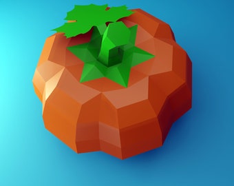Modello di zucca di carta, zucca, carta, fai da te di Halloween in formato PDF, DXF, SVG, Low Poly, origami, Pepakura Giorno dei morti, modello di carta 3D, cameo