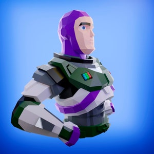 Buzz l&#39;Éclair en papier, DIY PDF, FDX, Low Poly, origami, Pepakura, modèle papier, 3D