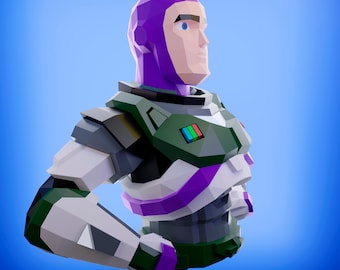 Papercraft buzz lightyear, DIY PDF, FDX, Low Poly, origami, Pepakura, Paper Model, 3D