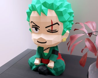 papercraft zoro, dog, Pdf, SVG and DXF format compatible with cricut and cameo, digital template, 3D, paper, origami pepakura one piece