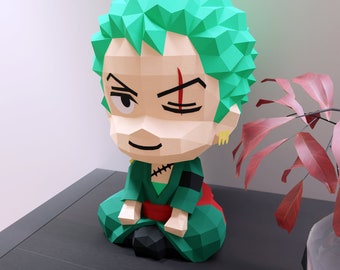 papercraft zoro, cane, formato Pdf, SVG e DXF compatibile con cricut e cameo, modello digitale, 3D, carta, origami pepakura one pice