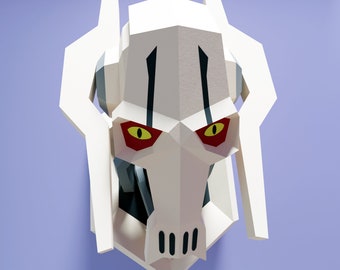 papercraft general grievous Star Wars, Wall model, Pdf, SVG and DXF format compatible with cricut and cameo, digital template, 3D, paper