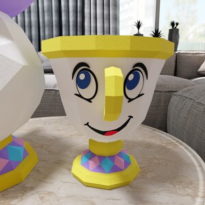 Papercraft Chip and Mrs Potts, Templates in Digital Format Pdf, Dxf and ...