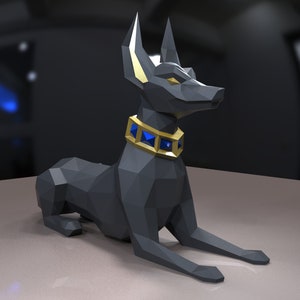 Papercraft pharaoh hound template, pharaoh dog, DIY PDF, Svg DXF, Low Poly, dog, origami, Pepakura, Paper Model, 3D