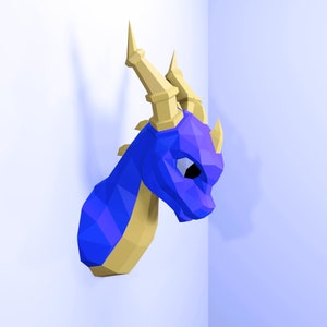 Dragon papercraft, DIY KIT Template, , Decoration, Low Poly, origami, animal, PDF kit, Pepakura, Paper, Sculpture