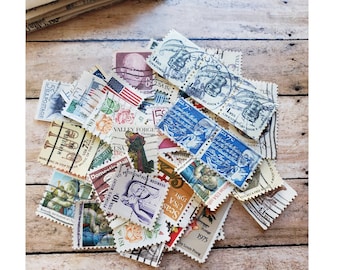 15x Antique Used Stamps for Junk Journal Kit Ephemera Pack Lot, Scrapbook, Handmade DIY Snail Mail Supplies