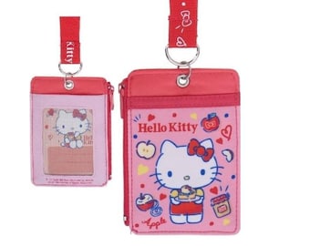 Kawaii Hello Kitty Coin Purse ID Card Holder with Lanyard